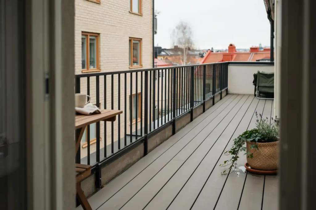 balkongrenovering med nya r cken och trall i birkastan vasastan