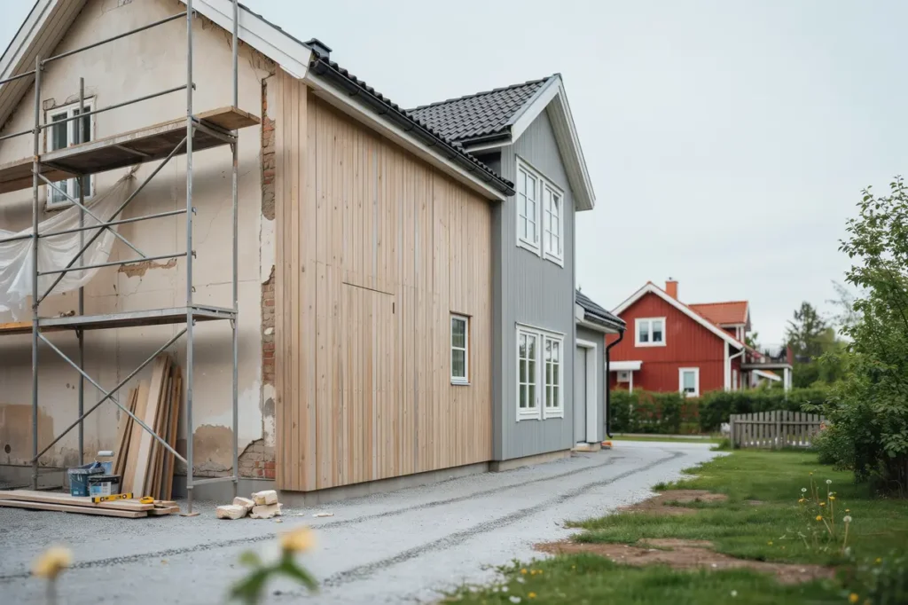 fasadrenovering p villa putsa om byta panel eller m la om guide till r tt val
