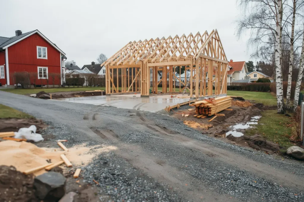 garagebygge p villatomten planering grund stomme och vanliga misstag att undvika